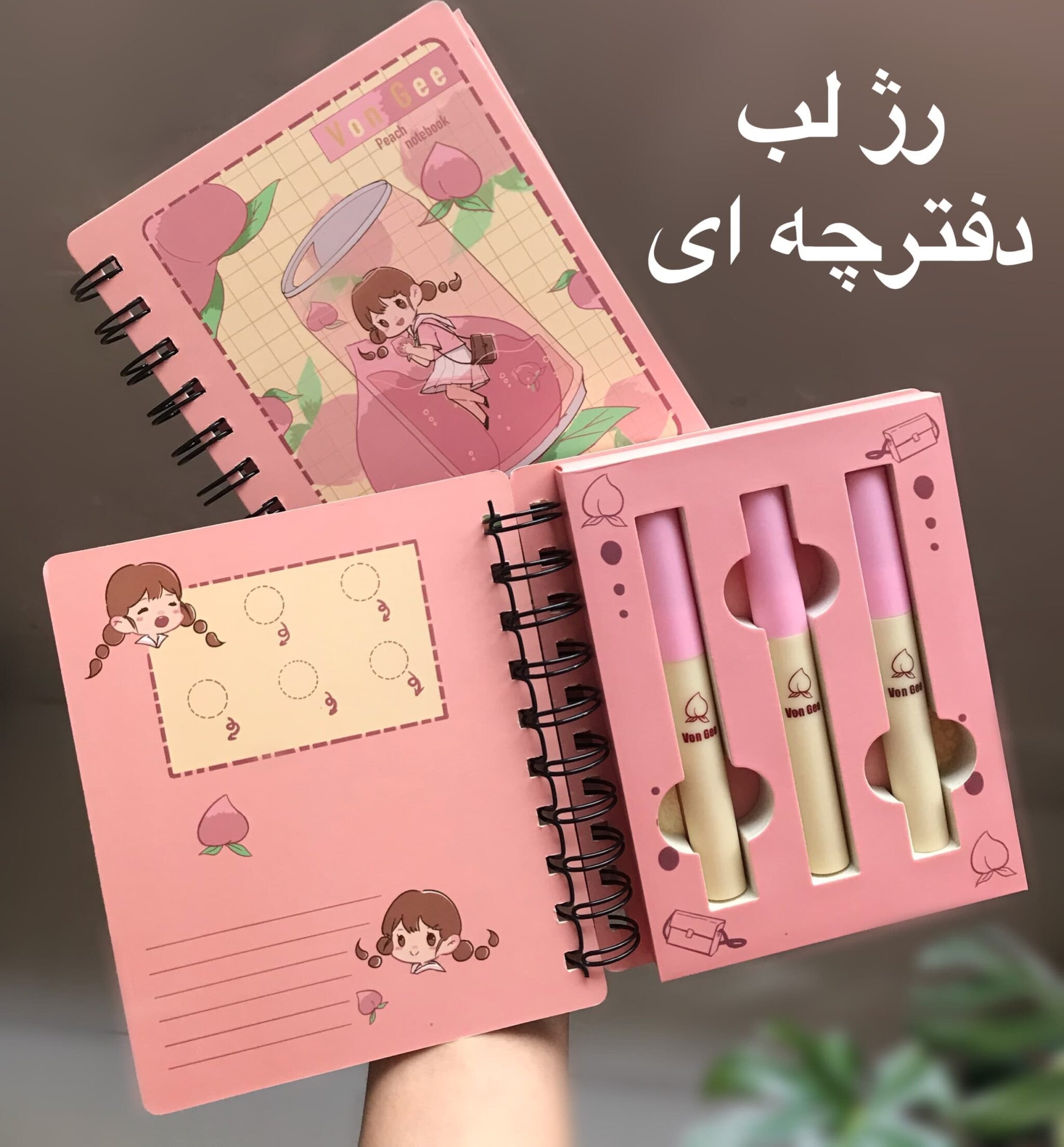_rqCCnprEJCY4DOU پک رژلب دفتر نوت بوک Von Gee